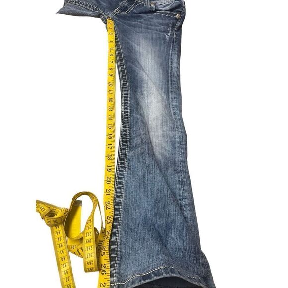 Miss Me Womens Blue Light Wash Embroidered Bootcut Distressed Jeans Size 27 - Picture 6 of 11